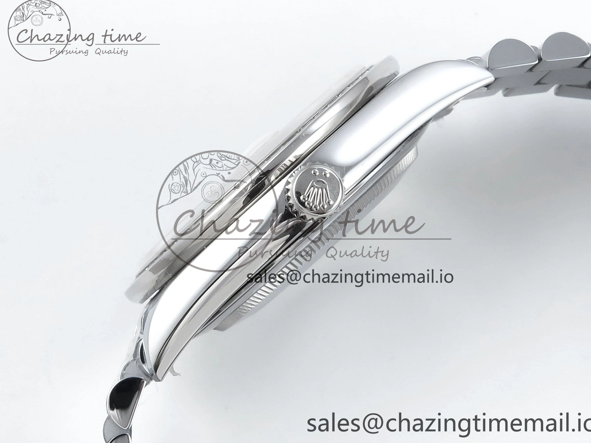 MiroTime 0409 Seasonal DayDate 40 SS QF 1:1 Best Edition Blue Black Dial Diamonds Bezel on President Bracelet A2836 V5 (Gain Weight) 482